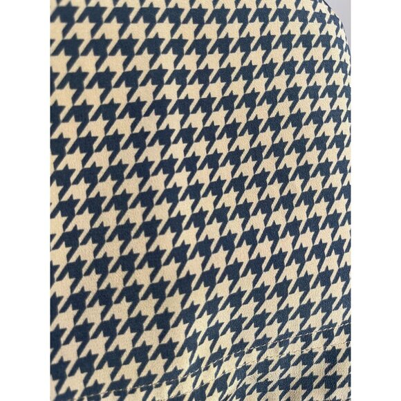 Liz Claiborne Houndstooth Top 22 Tan Classic Old Money Chic Resort Retro Neutral - Picture 6 of 11
